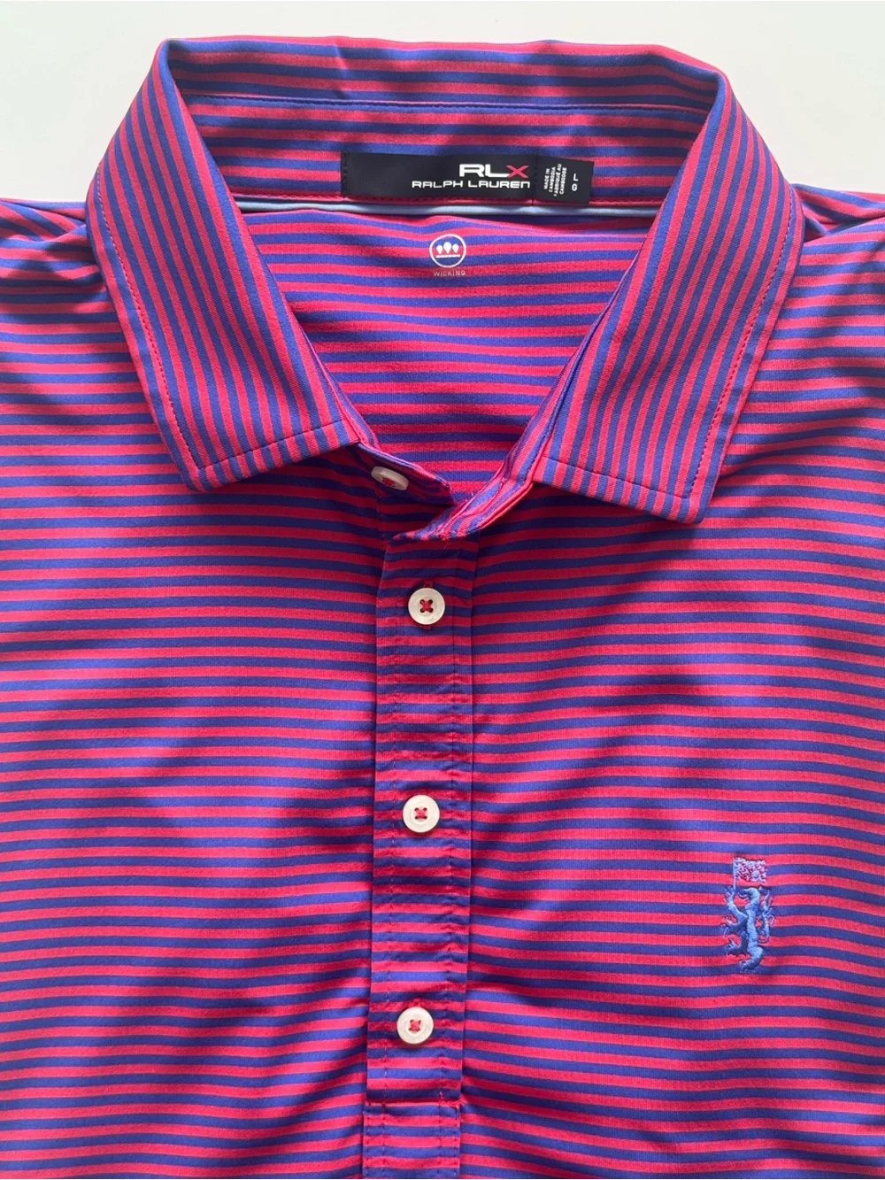 Ralph Lauren RLX Men's Purple & Pink Striped Polo